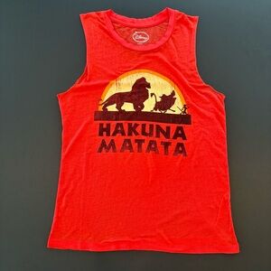Disney Lion King Red/Coral Hakuna Matata Women’s Tank Sz Medium